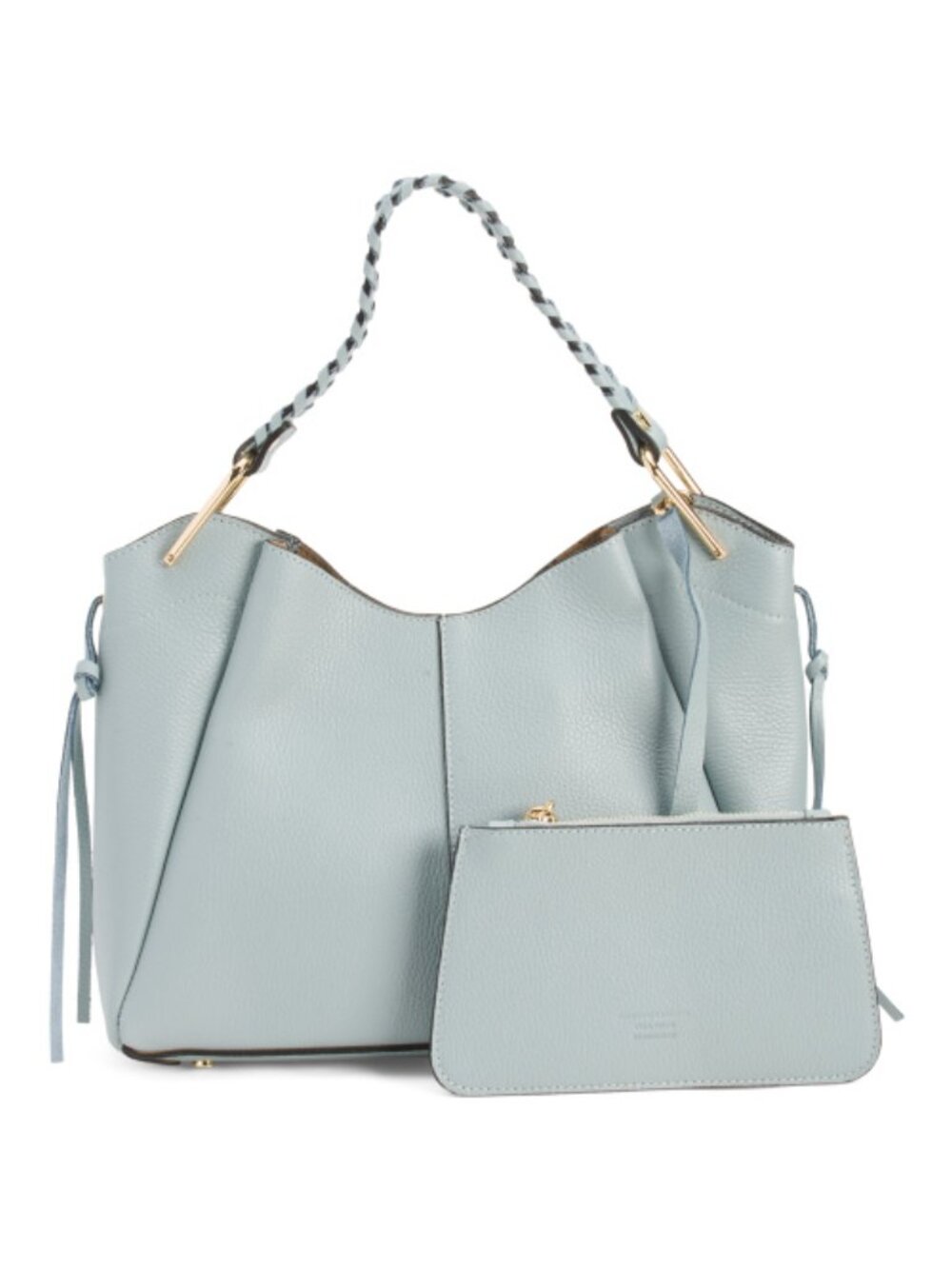 CHEVAL Made In Italy Leather Braided Handle Satchel